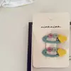 Par de Pinzas para el Cabello con Forma de Corazón y Flor de Malla Nian Nian para Niños, Pinza Lateral, Pinza para el Flequillo