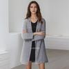 Nuevo Moda de Solapa Única Holgado de Manga Larga para Mujer de Color Sólido Gabardina para Viajar Jr3541