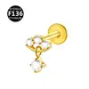 Aleación de Titanio F136 Planeta Espacial Redondo Circonita Calibre 0.9 Pendiente de Lóbulo Pendiente de Labio Pendiente de Hélice Joyería para Piercing Venta al por Mayor