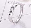 Anillo de Pareja para Hombre y Mujer Plata Lisa Par de Anillos Abiertos Estilo Coreano Personalizado Mano a Mano Anillo de Amantes Regalo Tanabata