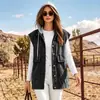 Chaleco Vaquero Casual de Capa para Mujer con Solapa, Botones al Frente, Bolsillos Grandes Tridimensionales y Cintura Ajustable - Comercio Exterior Transfronterizo Europeo y Americano Amazon