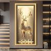 Fu Lu Shengcai Entra en la Entrada de la Casa Pintura Decorativa con Luz LED Terminando la Pintura Colgante de Puerta Pasillo Lejos Murales Luz de Lujo Gama Alta