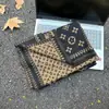 Bufanda para Mujer en Otoño e Invierno Estilo Coreano Jacquard Doble Cara Letras Imitación Cachemir Cálida Versátil Chal Bufanda Engrosada