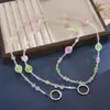 Nueva entrada, cadena cruzada ligera de lujo con cuentas de cristal para teléfono móvil, cadena híbrida con cuentas para teléfono móvil, cuerda colgante, decoración para equipaje, cordón para mujer