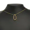 Acero Inoxidable Chapado en Oro de 18 Quilates Colgante Oval de Forma Especial Anillo O en Relieve Accesorios de Joyería para Collar DIY Venta al por Mayor Transfronteriza