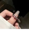 Libro Rojo Explosivo Diseño de Nicho Anillo de Diamante Rosa Zirconia Amor para Mujer Sentido de Alta Gama Estilo Frío Lujo Ligero Delicado Dedo Índice