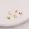 Cobre Chapado en Oro de 14K Incrustado con Circonita Meteorito Espaciadores Perlas Hecho a Mano Lote DIY Pulsera Flor Colgante Joyería Paquete de Materiales Accesorios