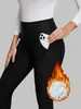 Bestseller Transfronteiriço Calças Leggings de Cintura Alta com Forro de Lã para Mulheres, Calças de Yoga Quentes Ajustadas para Outono/Inverno, Bolsos Elásticos, Calças Longas de Lã de Cordeiro