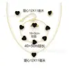 Pulsera Colgante Pendientes Nuevo Amor Transfronterizo Set de Joyería Antiaclarable Pulsera de Acero Inoxidable con Forma de Corazón Doble Cara Joyería para Mujer