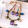 Aretes y collar geométricos de circonita cúbica brillante Cui E Jing Ying, una cadena para la clavícula retro y minimalista, una pieza de joyería única y deslumbrante