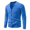 2025 Nuevo Otoño e Invierno Chaqueta de Punto con Cuello en V para Hombre Talla Europea Cárdigan Transfronterizo Delgado Moderno Chaqueta de Punto para Hombre