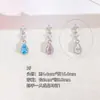 Brincos de Gota d'Água Azul Claro com Micro Zircônias, Brincos Pequenos Simples Franceses Exquisitos, Brincos Elegantes da Moda de Alta Qualidade