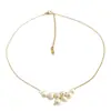 Colgante de Espiga de Trigo con Forma de Arroz de Perla de Agua Dulce, Collar de Estilo Nicho Simple y Fresco, Cadena para Clavícula Versátil y Elegante de Lujo Ligero
