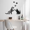 JM570 acrílico espejo DIY combinación gato y perro pegatinas de pared para el hogar decoración de habitación infantil jardín de infantes impermeable autoadhesivo