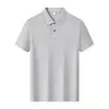 Polo 40S210G de algodão puro mercerizado, liso e brilhante, de manga curta, com gola e logo estampado, unissex, business casual