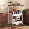 Carrinho Pequeno Móvel Prateleira de Armazenamento Mesa de Cabeceira Mesa Lateral para Sofá da Sala de Estar Mesa de Centro Prateleira de Armazenamento para Lanches