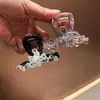 Pasador de Flor de Cristal de Diamante Brillante Coreano para Mujer, Pasador en la Parte Posterior de la Cabeza, Pinza de Tiburón de Gama Alta Joyería para el Cabello