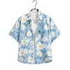 Camisa Floral Artística Harajuku de Manga Corta para Vacaciones de Verano en la Playa Tailandia Yunnan Festival de Salpicaduras de Agua Estilo Hawaiano para Hombre