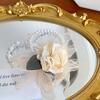 Mori Flor de Rosa Seca Pérola Corda de Cabelo Feminina Banda de Cabelo de Nicho de Alta Qualidade Corda de Cabelo com Temperamento Retro Francês Acessórios de Cabelo