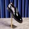 Sapatos sociais masculinos transfronteiriços novos, calçados sociais da moda Baita Bright masculinos, plus size, couro bovino respirável para homens