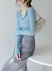 Mzoxmo Suéter de Punto de Lana Cálido y Elegante para Otoño e Invierno, Estilo Suave, Cachemir, Versátil, Diseño Holgado