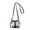 Bolso de Paja Tejida de Moda de Verano 2024 Bolso de Cubo Tejido de Color en Contraste Bolso Bandolera Simple Nicho Estilo Coreano para Mujer