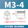 Tuerca remachable hexagonal de acero inoxidable en stock M3M4M5 con orificio pasante SOS-3.5M3/M4/304