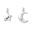 Colgante de Joyería Maciza de Plata 925 Colgante Estrella Luna Material para Joyería Hecha a Mano DIY Accesorios para Pulseras