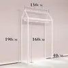 Estante de Exhibición Blanco de Pie para Tienda de Ropa Estante de Exhibición para Ropa de Mujer con Colgador Lateral Gabinete Alto de Doble Capa Perchero
