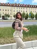 Marca Z Comercio Exterior Transfronterizo Estilo Europeo y Americano Ropa de Mujer 2026 Primavera Nuevo Chaqueta Rosa Loto Bolsillo Grande Abrigo de Mujer