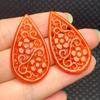 Jadeíta Hueca Roja Patek Gotas de Agua Flores y Piezas Ricas aretes DIY Accesorios de Joyería de Jade Venta al por mayor
