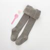 Meia-calça infantil outono e inverno cor sólida doce e confortável Macacão Princesa quente fofo veludo fino com nervuras leggings atacado