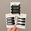 Horquilla negra esmerilada sencilla con clip lateral para flequillo, nueva horquilla con clip de pico de pato para cabello roto sin costuras, accesorios para el cabello