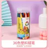 Crayón Triángulo de Mano Limpia Jardín de Infancia Colorear Niños Tubo de 36 Colores Lavable Sedoso Colorido Plástico Óleo Pastel