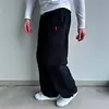 2026 Estilo Callejero Retro Europeo y Americano Transfronterizo para Hombre Hip-Hop Nuevo Cintura Elástica Bordado de Caballo Pantalones de Chándal Rectos Sueltos con Forro de Felpa