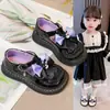 Zapatos de piel para niña Kuromi 2026 primavera nuevos zapatos de princesa para niños para actuaciones, zapatos escolares negros elegantes para niñas pequeñas
