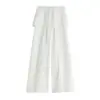 Pantalones Falda Falsos de Dos Piezas de Lino Hielo para Mujer, Estilo Nuevo de Verano, Pantalones de Pierna Ancha con Caída, Pantalones Casuales de Pierna Recta de Lino y Algodón