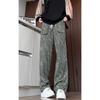Pantalones de pana teñidos anudados rectos holgados nuevos para hombre Primavera y Otoño 2025 Pantalones de pierna ancha modernos Pantalones casuales modernos de talla grande para hombre
