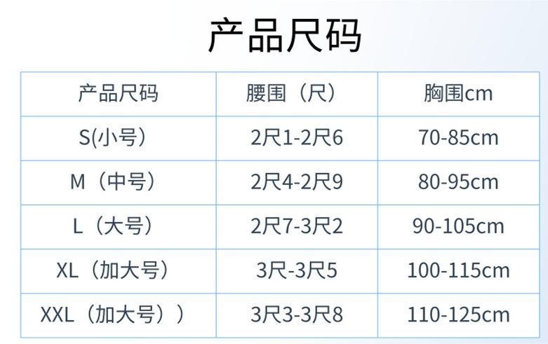 尺寸表