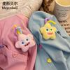 Menina Boneca 3D Infantil Outono e Inverno Bebê Cardigan Versátil Cor Doce Estiloso Base Camiseta de Manga Longa com Botões Coloridos Top