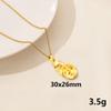 Nuevo y moderno colgante geométrico con textura de acero inoxidable, collar de acero de titanio al vacío con galvanoplastia de 18 quilates, joyería