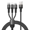 [Novo Produto] Cabo de Carregamento One-To-Three de 100W Cabo de Dados de Carregamento Rápido Trançado Adequado para Carregamento de Celular Apple e Huawei