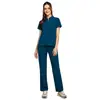 Uniforme médico e de enfermagem estilo minimalista transfronteiriço Novas roupas simples para lavagem das mãos Jaleco com lapela Roupa de trabalho hospitalar moderna