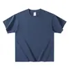 Camiseta de Manga Corta de Algodón Puro de Peso Pesado Algodón de Xinjiang Estilo Retro Americano para Hombre Verano Color Sólido Holgada Cuello Redondo Media Manga Base