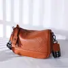 Bolso de mujer de piel de vaca de primera capa, bolso de hombro de piel con patrón de rombos de gas, moda para mujer, color de contraste, correa de hombro ancha, bolso cruzado