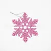 Decoraciones Navideñas de Copo de Nieve de 10 cm Transfronterizas Plástico Polvo Decoraciones para Árbol de Navidad Suministros Colgante Fabricante Venta al por Mayor