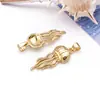 Acessórios para joias DIY, pingente de estrela-do-mar transfronteiriço, banhado a cobre com ouro real 18k, cravejado com zircônia, versátil para colares e pulseiras