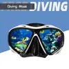 Novos óculos de mergulho de silicone para adultos de comércio exterior transfronteiriço, máscara profissional de snorkel, natação HD, vidro temperado, armação grande