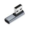 Adaptador USB-TypeC 3.2 Gen2, convertidor U macho a hembra, transmisión de alta velocidad de 10 Gbps, codo en L de 90 grados.
