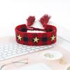 Pulsera de Correa con Borla de Remache de Estrella de Cinco Puntas, Pulsera Tejida de Estilo Étnico Colorido, Accesorios Transfronterizos de Estilo Mixto Multicolor